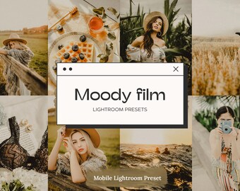 Humeurige filmvoorinstellingen Lightroom, beige voorinstellingen Instagram, vintage voorinstellingen, Blogger Retro voorinstelling, Film Iphone voorinstelling