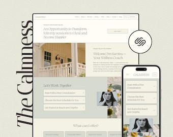 Therapeut Squarespace Website Template, Wellness Squarespace Template, Ratgeber und Ganzheitlicher Coach Website, Wellness Website