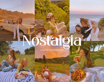 ノスタルジア プリセット Lightroom、ビンテージ プリセット Instagram、ポラロイド フィルター、レトロ プリセット、暖かいコダック フォト フィルター