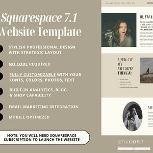 Squarespace Website Template for Photographers, Photographer Website, Photography Squarespace Template, Coach Website with Blog image 6