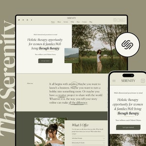 Therapist Squarespace Website Template, Counselor Squarespace Template, Wellness Website, Service Providers and Coach Website