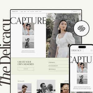 Photographer Squarespace Website Template, Photographer Website, Photography Squarespace Template, Portfolio Website