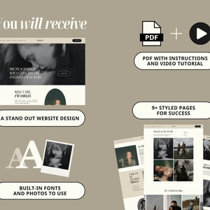 Squarespace Website Template for Photographers, Photographer Website, Photography Squarespace Template, Coach Website with Blog image 5