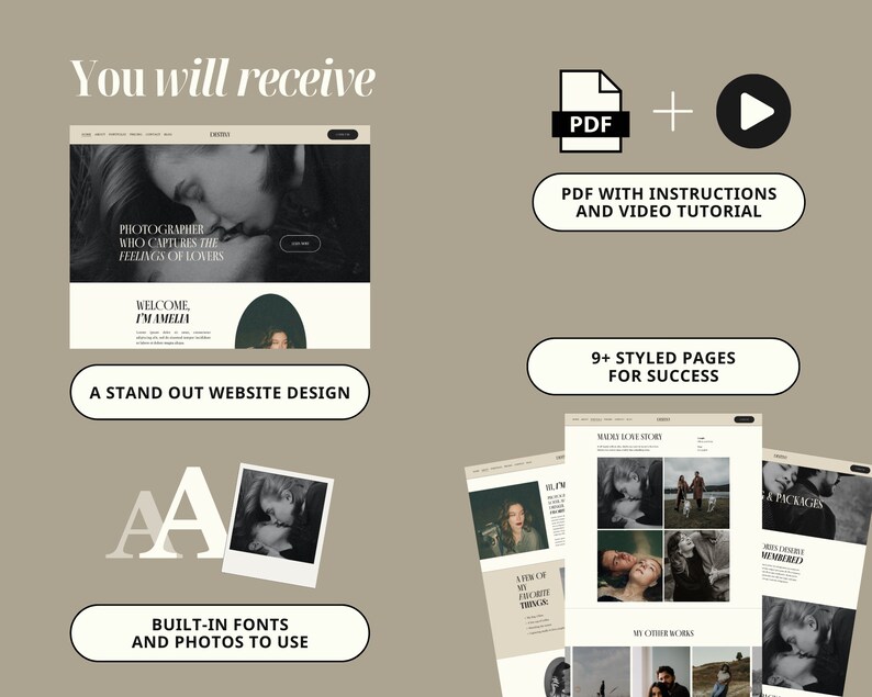 Squarespace Website Template for Photographers, Photographer Website, Photography Squarespace Template, Coach Website with Blog image 5