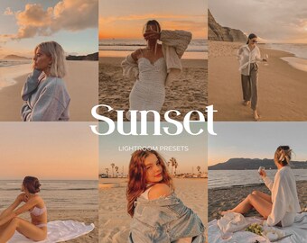 日没プリセット Lightroom、ゴールデンアワープリセット、暖かいブロガープリセット Instagram、旅行サマーフィルター