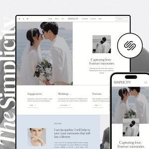 Squarespace Website Template for Photographers, Photographer Website, Photography Squarespace Template, Portfolio Website