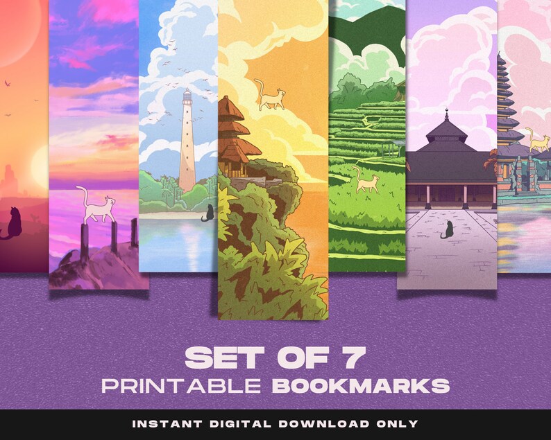 Japanese Printable Bookmarks Digital Print Bookmarks Anime - Etsy