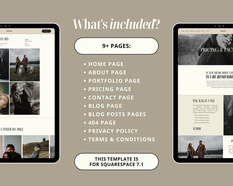 Squarespace Website Template for Photographers, Photographer Website, Photography Squarespace Template, Coach Website with Blog image 2