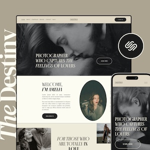 Squarespace Website Template for Photographers, Photographer Website, Photography Squarespace Template, Coach Website with Blog image 1