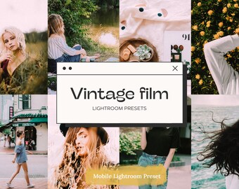 Predefinições do Lightroom de filmes vintage, predefinições do Blogger Instagram, predefinições do iPhone, filtro do fotógrafo influenciador, predefinições da Polaroid