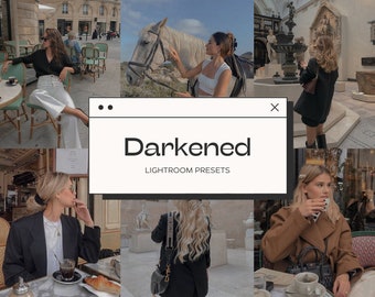 Darkened Trendy Lightroom Mobile Presets, Blogger Presets Instagram, Iphone Preset, Influencer Filter, Aesthetic Instagram Photo Filter