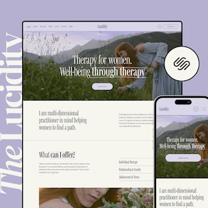 Therapist Squarespace Website Template, Coach Website, Wellness Squarespace Template, Counselor and Service Providers Website