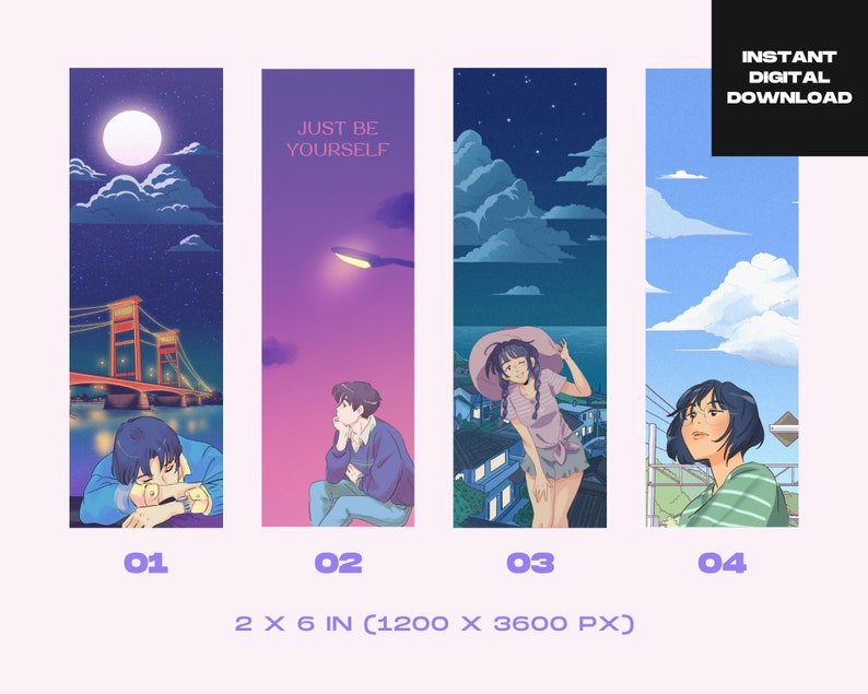 Anime Printable Bookmarks Digital Print Bookmarks Anime Etsy