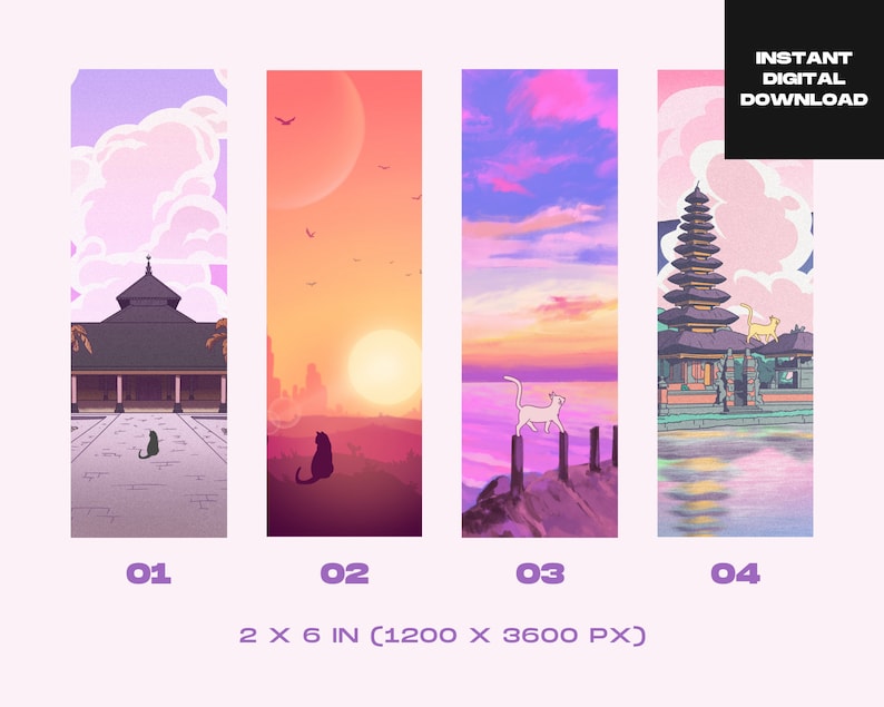 Japanese Printable Bookmarks Digital Print Bookmarks Anime - Etsy