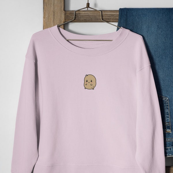 Cute Potato Embroidered Sweatshirt, Potato Sweater, Cute Sweatshirt, Kawaii Sweater, I'm a Potato Sweater, Potato Sweatshirt