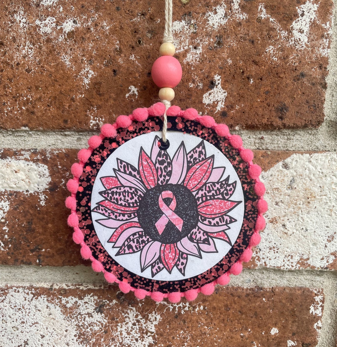 Sunflower Car Freshie Breast Cancer Awareness Car Freshener Car