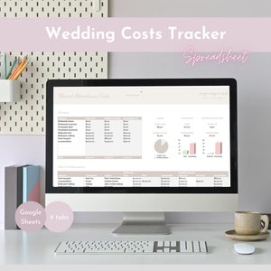 Wedding Costs Tracker | Google Sheets Wedding Budget | Wedding Budget Spreadsheet