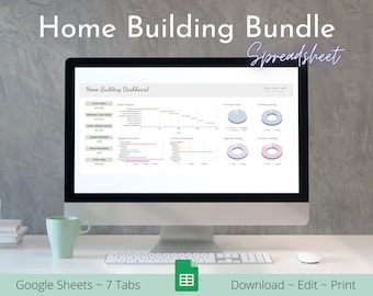 Home Building Bundle | Google Sheets Budget Template | Spreadsheet Template | Home Construction Tracker | House Finance | Home Costs