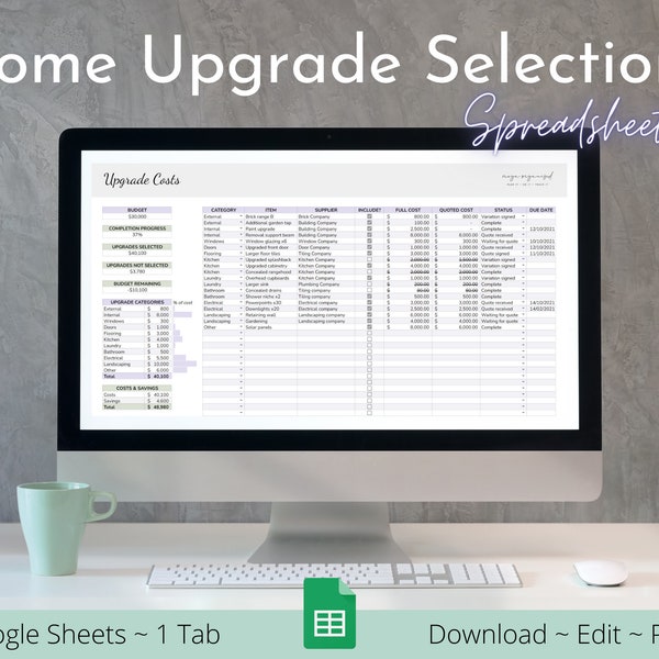 Home Upgrade Planner Etsy