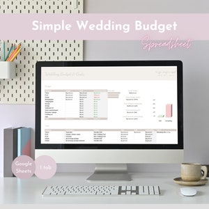 Simple Wedding Budget Spreadsheet | Google Sheets Wedding Budget | Wedding Cost Spreadsheet
