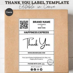 Editable Shipping Packaging Canva Label