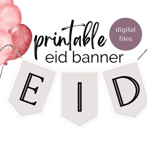 Eid Banner, Eid Mubarak Banner, Eid Decor, Eid Decorations, Eid Mubarak Decorations, Eid Mantle Decor, Eid Printable Banner, Eid Garland