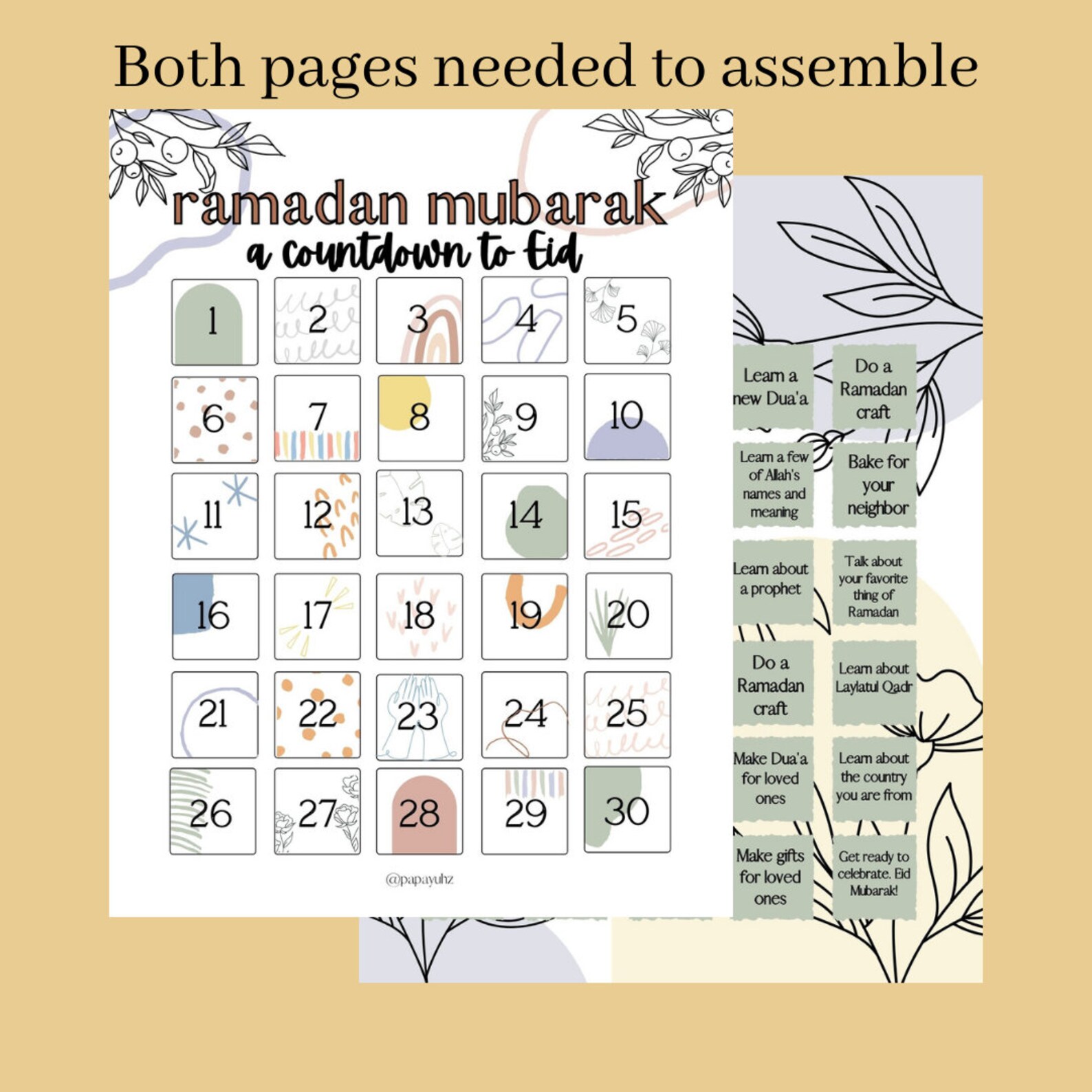 Ramadan Activity Ramadan Printables Ramadan Advent Calender | Etsy