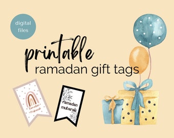Ramadan Mubarak Geschenkanhänger, Goodie Bag Dekor zum Ausdrucken (Digitale Dateien)
