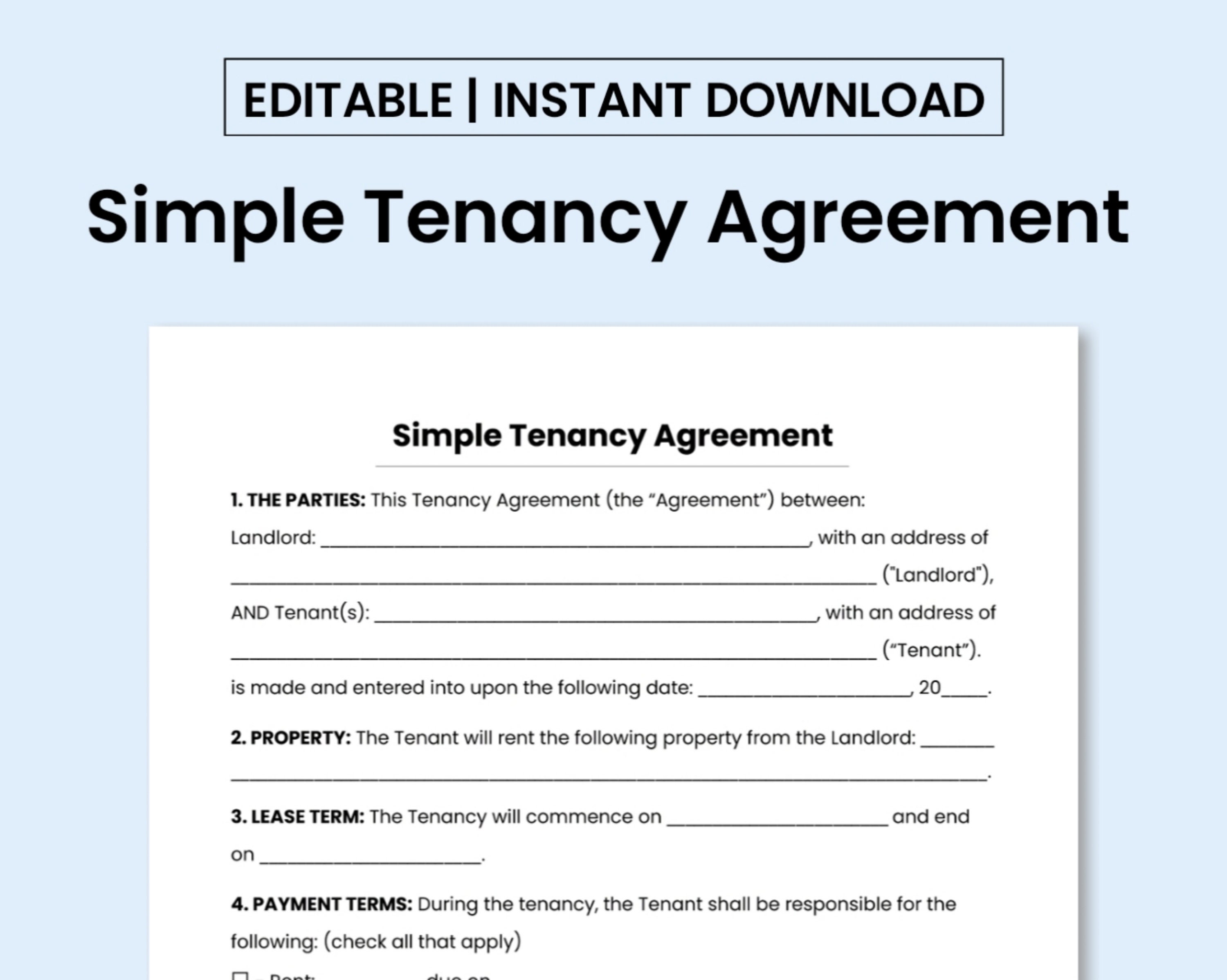 Tenancy Agreement Template Uk Pdf