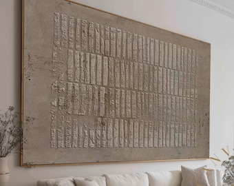 Wabi-Sabi Texture Wall Art: 3D Minimalist Neutral Canvas Painting