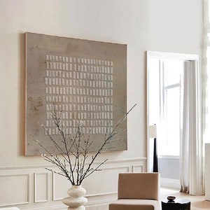Wabi-Sabi Wall Art 3D Brown Texture Abstract Painting Brown Wall Art Earth Tone Art Neutral Art Minimalist Art Geometric Line Painting