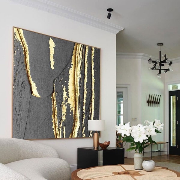 Black Gold Painting Etsy