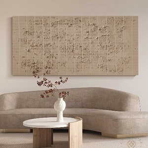 Wabi Sabi Wall Art Neutral Wall Art 3D Texture Painting Brown Abstract Painting Vintage Earth Tone Painting Geometric Painting