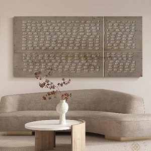 Arte mural Wabi Sabi, pintura minimalista original sobre lienzo, arte mural en tonos tierra, arte mural texturizado, arte mural personalizado, pintura para sala de estar