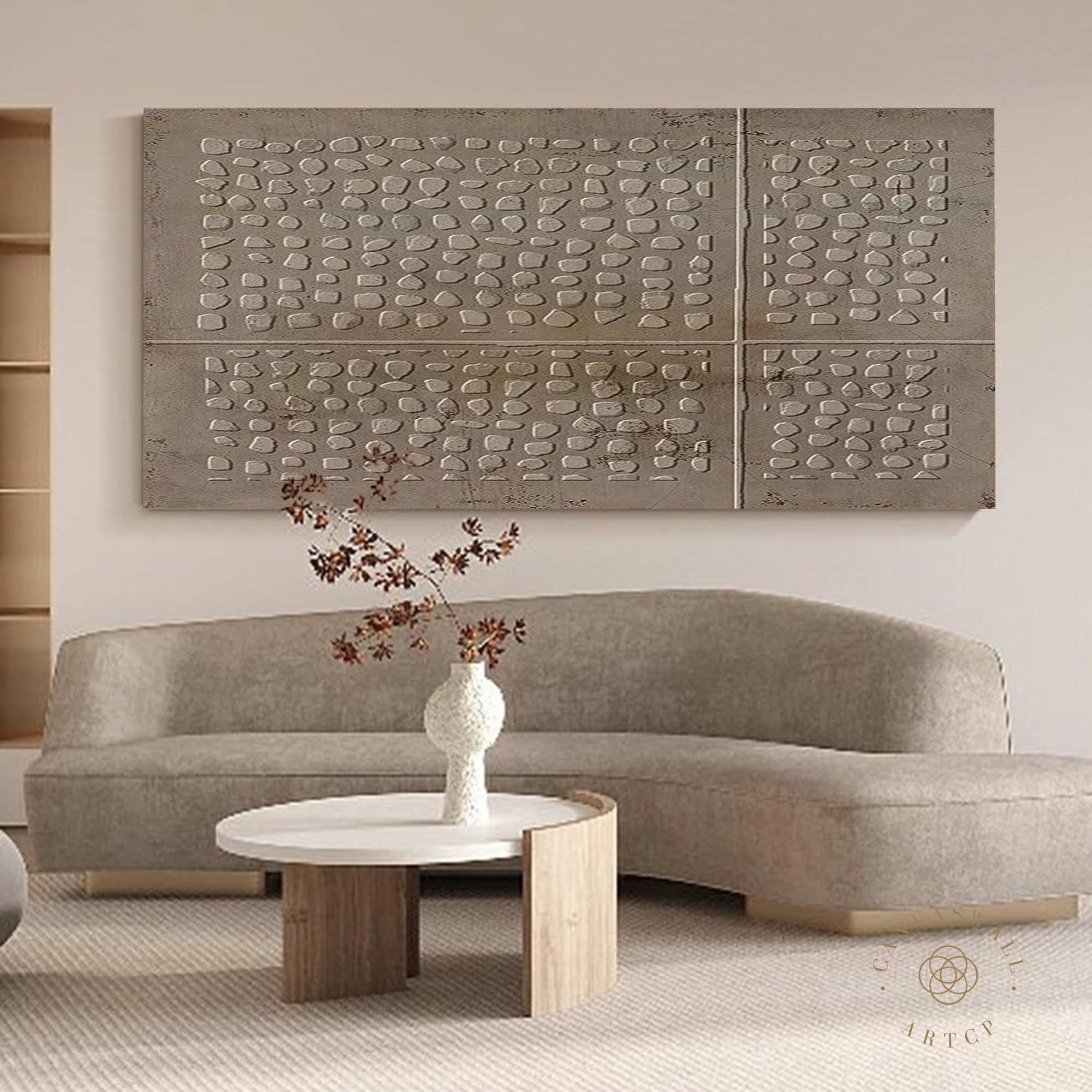 Wabi-Sabi Wall Art ｜ Original Minimalist Brown Painting ｜ Earth Tone Textured Canvas