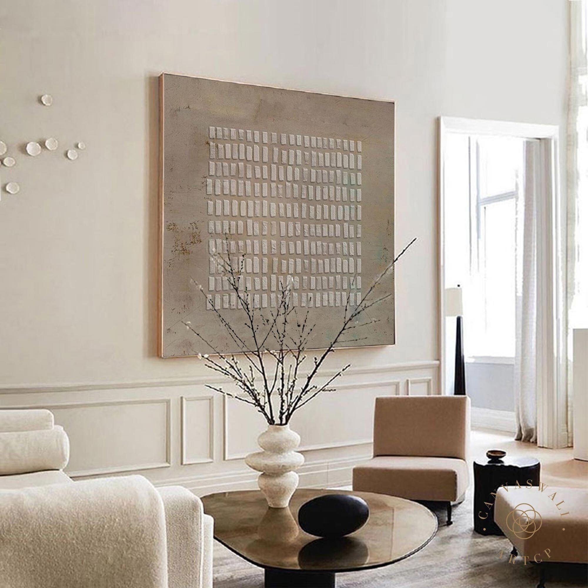 Wabi-Sabi Wall Art ｜ 3D Textured Brown Abstract Painting ｜ Earth Tone Home Decor