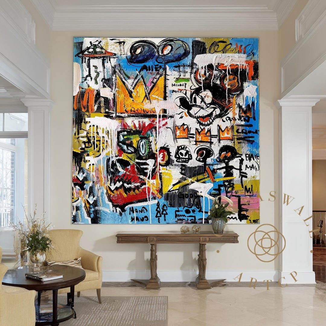 Large Colorful Bold Graffiti Style Painting With Crown Street Urban Pop ...
