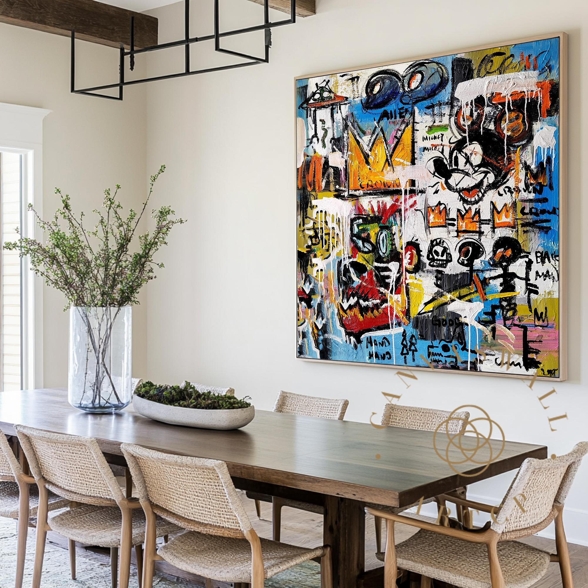Large Colorful Bold Graffiti Style Painting With Crown Street Urban Pop ...