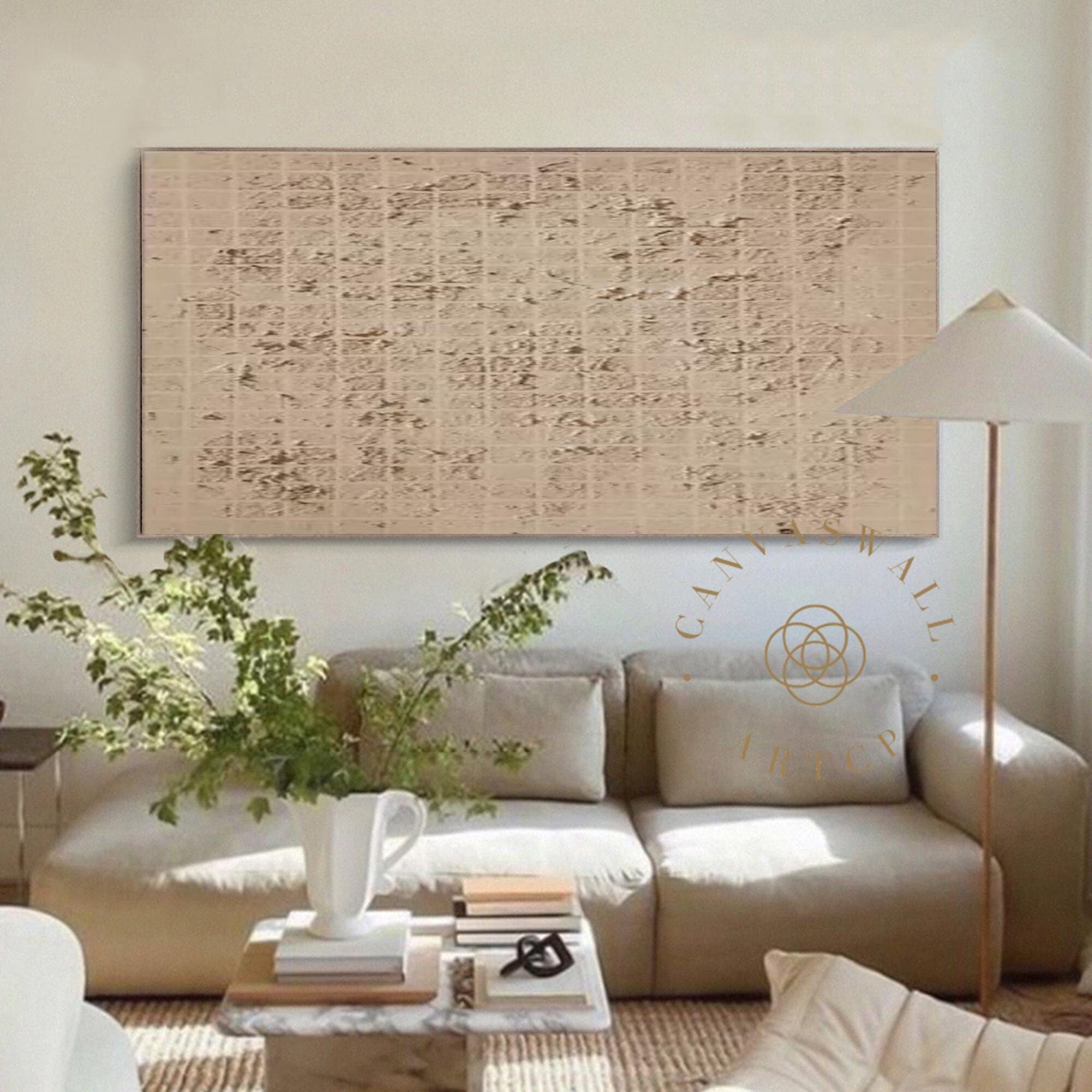 Wabi-Sabi Wall Art ｜ 3D Textured Brown Abstract Art ｜ Neutral Canvas Decor