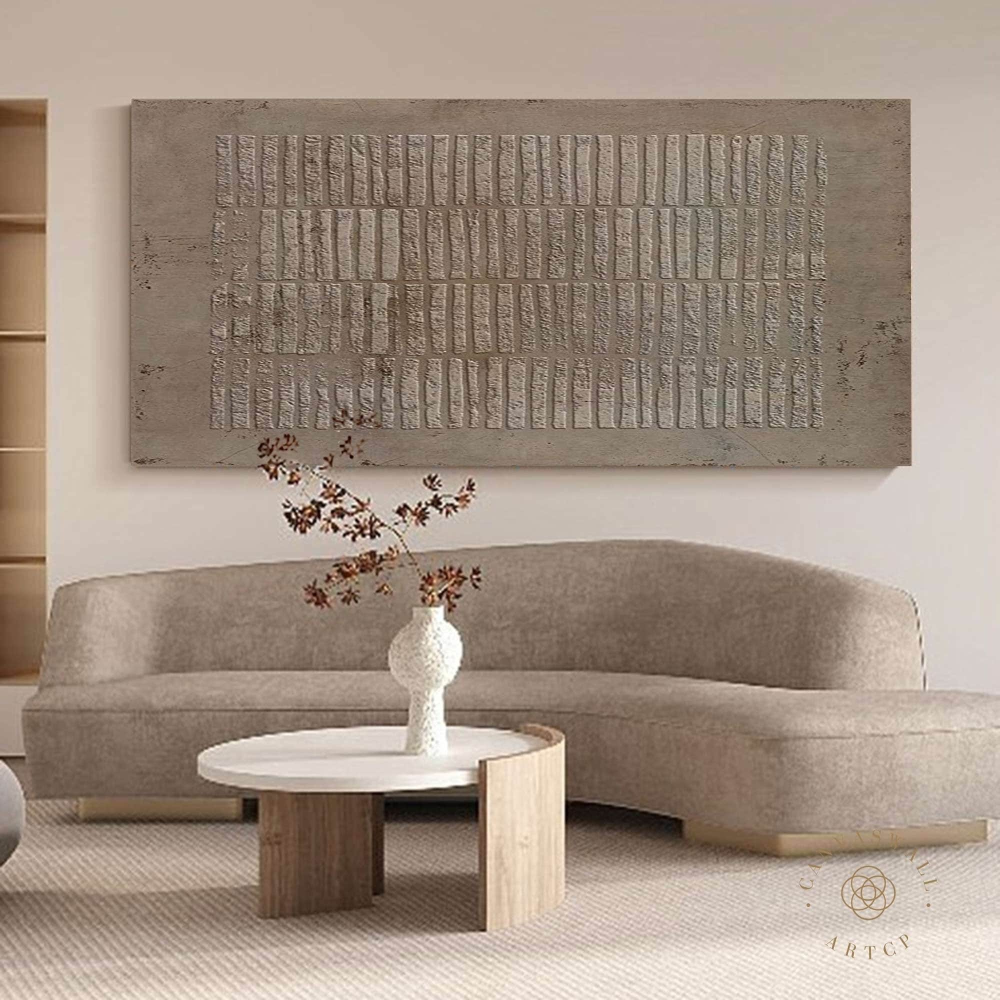 Wabi-Sabi Wall Art ｜ 3D Textured Brown Painting ｜ Earth Tone Canvas Art