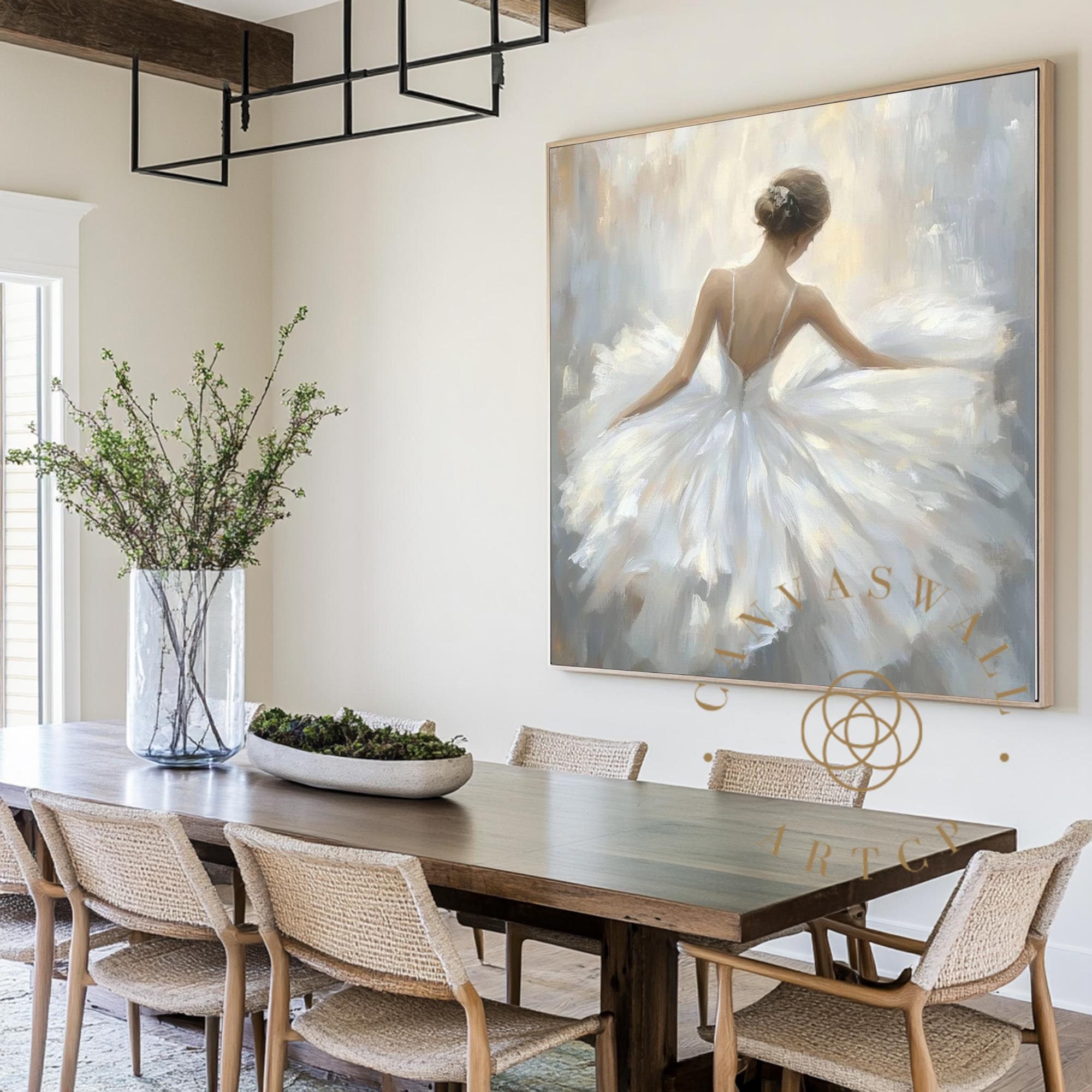 Impressionist Ballet Dancer Acrylic Painting Beautiful Ballerina Canvas Wall Art Ballerina Canvas Wall Decor  Gift for Dance Lovers #BA02