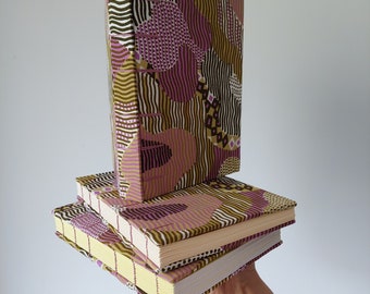 Diario/cuaderno A5 de tela cosida copta encuadernado a mano, libro de visitas, libro de artista, libro de viaje