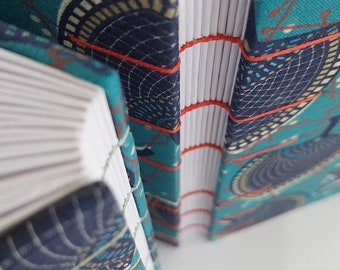 Handstitched Journal/Notebook, Fabric Covered Blank Book, Gift for Artist