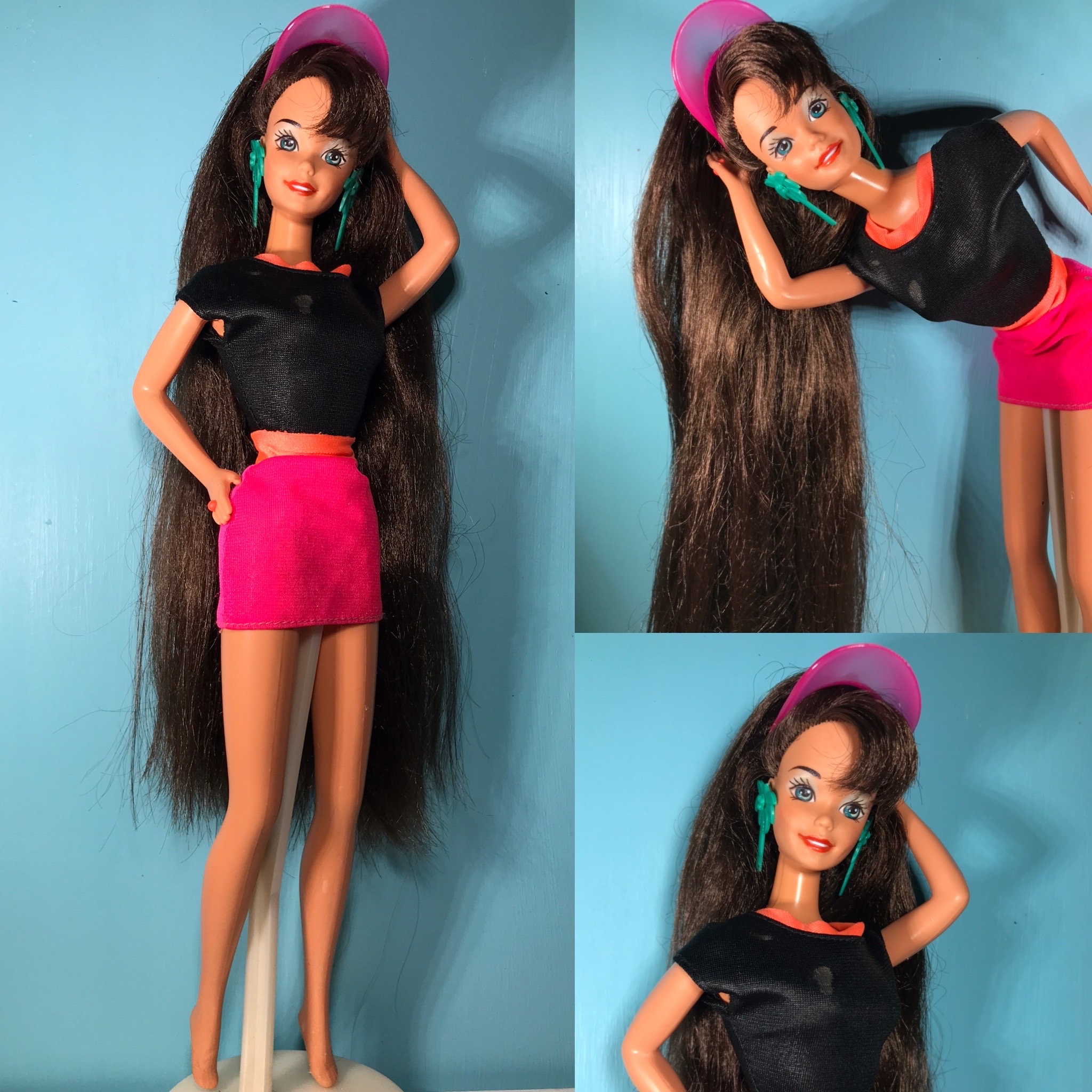 Vintage Glitter Hair Brunette Barbie