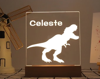 Veilleuse LED dinosaure personnalisée, Veilleuse enfant avec nom personnalisé, Cadeaux personnalisés, Décoration d'intérieur pour enfant, Cadeau personnalisé pour tout-petit