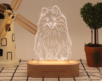 Custom LED Dog Lamp,Personalized 3D Pet Night Light, Engraved Cat Night Light, Pet Memorial Lamp, Dog mom gift, Pet Lover Gift, Pet dad gift