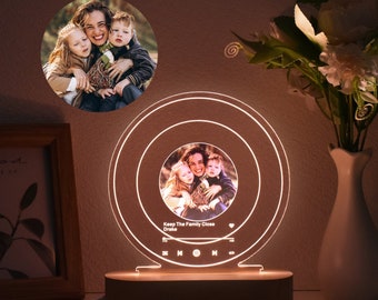 Custom Photo Music Plaque, Personalize Photo Night Light, Album Cover Song Plaque,Memorial Song Plaque Desk Lamp,Wedding Gift,Christmas gift