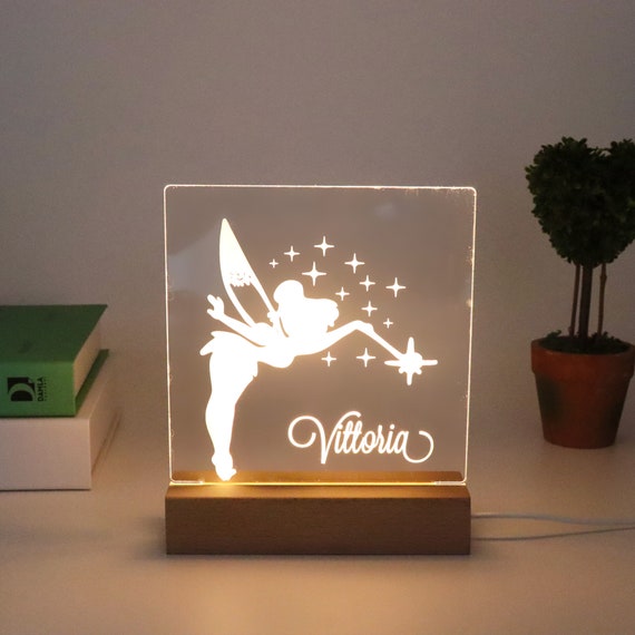 Luce notturna a LED, lampada personalizzata con nome inciso, lampada da  notte personalizzata per bambini, luce notturna della lampada illusione 3D,  regalo per bambini, arredamento della camera da letto dei bambini 