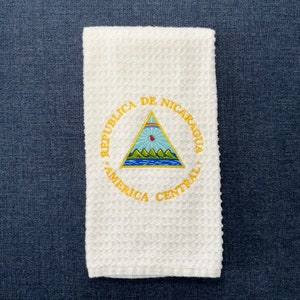 Nicaragua Embroidered Kitchen Towel - embroidered Nicaragua towel, embroidered nicaragua gift, nicaragua decor