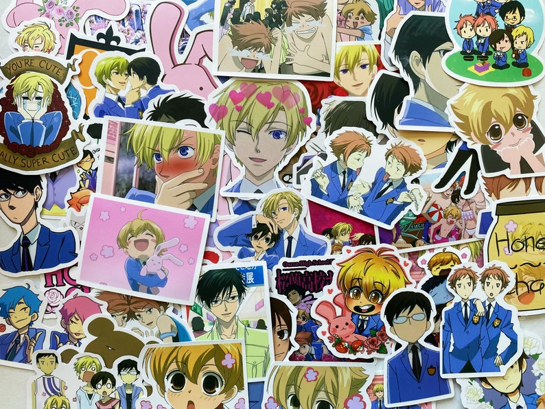 Ouran High School Host Club mystery anime stickers, 100 styles japanese anime collection, random stickers for helmet, notebook,water bottles 